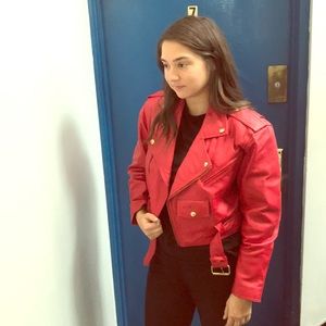 Vintage 80s Red Leather Jacket